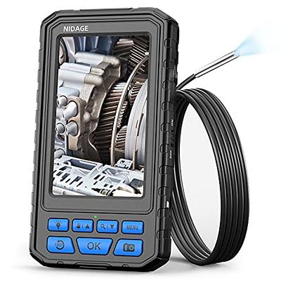 Borescope Inspection Camera 3.9mm Industrial Endoscope Camera 4.3 Inch HD  Screen 1080P Snake Camera with LED Lights, Semi Rigid Cable for Auto
