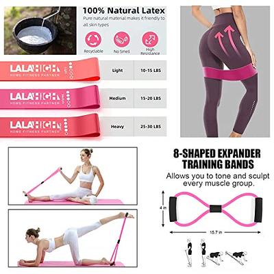  LALAHIGH Ultimate Portable Home Gym System: Large Compact Push  Up Board, Pilates Bar & 20 Fitness Accessories with Premium Resistance  Bands Set & Ab Roller Wheel - Full Body Workout
