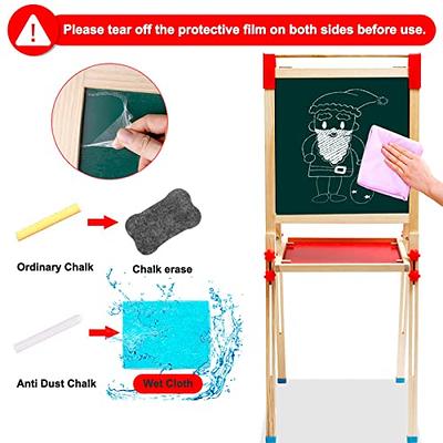 MEEDEN Easel for Kids, 3-Sided Wooden Kids Easel with Chalkboard