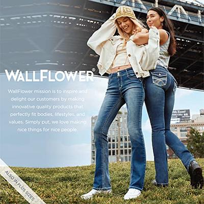 WallFlower Women's Tomboy Jogger Denim Mid-Rise Insta Stretch