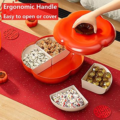 Fruits Snack Storage Plate Divided Serving Tray With Handle Food