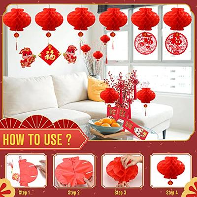 Happy Chinese New Year Decal 2024 Chinese New Year Window Sticker for Spring Festival Party Decor, Size: Style 12