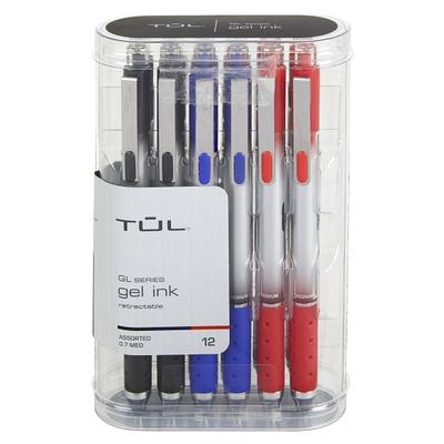 TUL® GL Series Retractable Gel Pens, Medium Point, 0.7 mm, Silver Barrel,  Assorted Business Inks, Pack Of 12 Pens - Yahoo Shopping