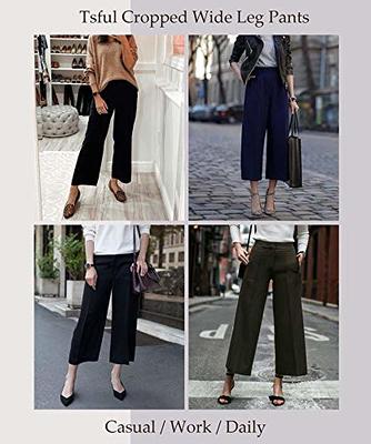 Chic Wide Leg High Waisted Dress Pants For Office And Casual Wear