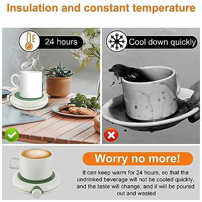 Misby Coffee Warmer for Desk Mug Warmer with Automatic Shut Off Coffee Cup Warmer Keep Coffee Beverage Milk Tea and Hot Chocolate Warm (White)