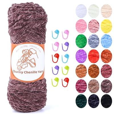  200g Yarn for Crocheting, Crochet Yarn, Easy Yarn for Beginners  with Easy-to-See Stitches, Stitch Marker, Big Eye Blunt Needle, Beginner  Yarn for Crocheting (Pink)