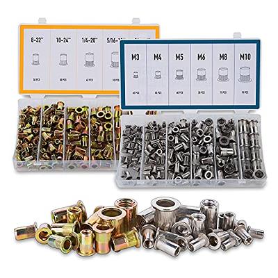 370Pcs 4 Values M2 M3 M4 M5 Female Thread Knurled Nuts Brass Threaded  Insert Embedment Nuts Hydraulic Welded Joint Injection Molding Assortment  Kit