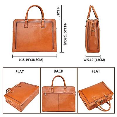 Banuce Full Grains Italian Leather Briefcase for Men 14 Inch Laptop  Business Bags Attache Case Men's Handbags