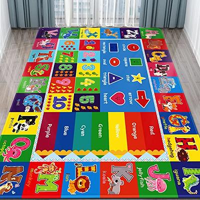 MAXYOYO Baby Play Mat, 1.2 Thick Memory Foam Soft Padded Carpet with  Non-Slip Backing, 4.9ft x 6.6ft Japanese Tatami Rug Living Room for Kids