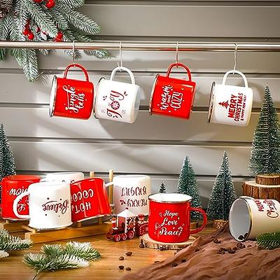 Suttmin 9 Pcs Winter Christmas Coffee Mugs 12 Oz Ceramic Cute Espresso Cups  S