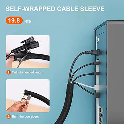 60 PCS Adhesive Cable Clips, Upgraded Wall Wire Clips for Cable Management,  Strong Cord Clips Wire Holders for The Wall, Under Desk, Christmas Lights