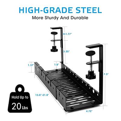 Under Desk Cable Management Tray, Adjustable 11.2 into 21.8 No Drill Wire  Organizer, Cord Management with Cable Holder Ties for Office Home Desk  Cable Hider - Yahoo Shopping