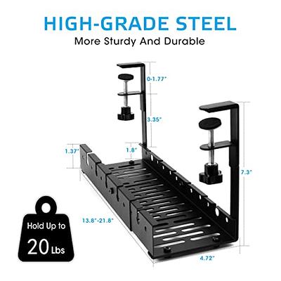 Under Desk Cable Management Tray, Adjustable 11.2 into 21.8 No Drill Wire  Organizer, Cord Management with Cable Holder Ties for Office Home Desk Cable  Hider - Yahoo Shopping