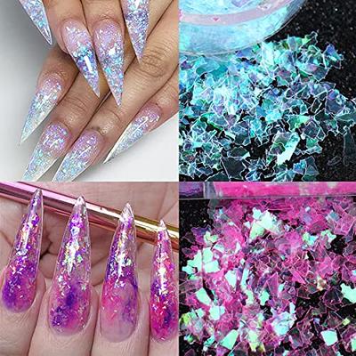 Iridescent Glitter Sequin Flakes Colorful Fluorescent Glass Paper Resin  Epoxy Manicure Accessories For DIY 