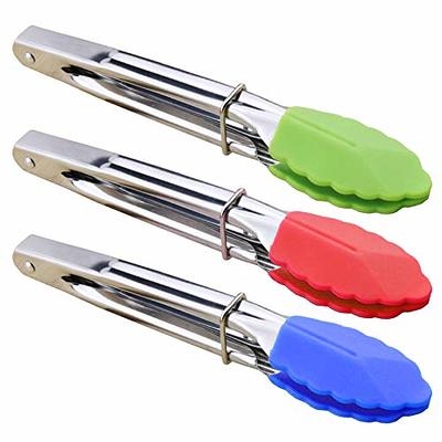 Unique Bargains Kitchen Tong Set Silicone Tips Non-Stick Cooking Tongs 3Pcs  Green