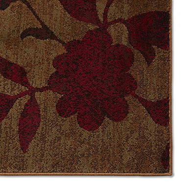 Home Dynamix Tribeca Brown/Red 5 ft. 2 in. Round Area Rug