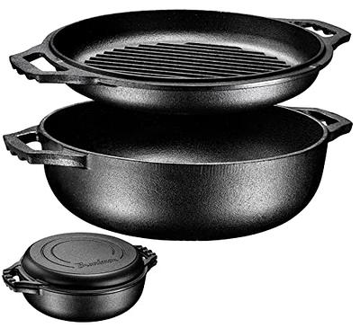 rincentd 12 Inch Cast Iron Skillet, with 2 pack Silicone Handle