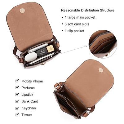 Compact Brown Leather Mobile Cell Phone Bag Crossbody for 