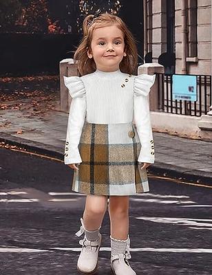 Aulyffo Toddler Girl Fall Outfits 4T 5T Toddler Girl Clothes White Ruffle  Shirt Button Long Sleeve Tops + Plaid Mini Skirt Shorts + Cute Hat 3PCS  Fashion Girls' Clothing Sets - Yahoo Shopping