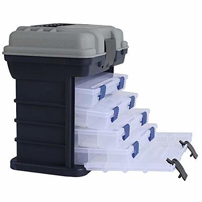 KINJOEK Fishing Tackle Box Kit, Portable 4 Layers Fishing Accessory Box  Case, Fishing Tackle Storage for Fresh Water and Salt Water