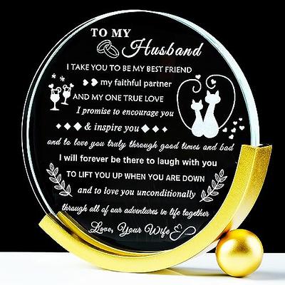 YWHL Gifts for Husband from Wife Birthday Gifts for Him Husband to My  Husband Crystal keepsake Anniversary Valentines Present Romantic I Love You Husband  Gifts on Christmas Wedding Fathers Day - Yahoo