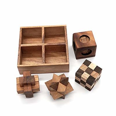 BSIRI Wooden Puzzle Box Set (12 Games) - Challenging Brain Teasers and 3D  Puzzles for Adults, Interlocking Games for IQ Test, Ideal for Patio Decor