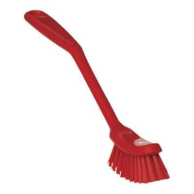 Vikan 41925 Short Handle Scrubbing Brush- Stiff, White