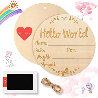 Hello World Newborn Sign, Baby Announcement Sign, Baby Birth