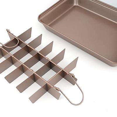 Brownie Pan with Dividers, Non Stick Brownie Baking Pan, 18 Pre