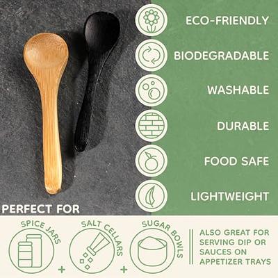 BambooMN Bamboo Black Serving Spoons, Mini Salt Spoon/Tiny Wooden Spoons  for Spices, 10pcs Black Oval 3.5 - Yahoo Shopping