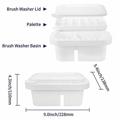 MyLifeUNIT Paint Brush Cleaner, Paint Brush Holder and Organizers with  Palette for Acrylic, Watercolor, and Water-Based Paints (White) 