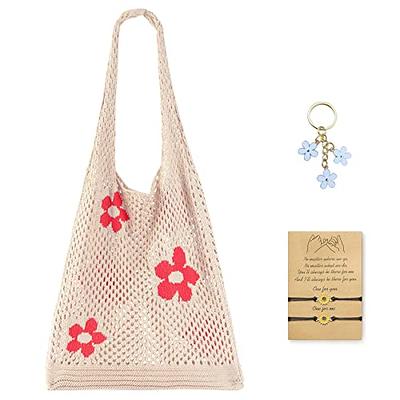  Ovida Crochet Tote Bag Mesh Beach Bag Fairycore Hobo