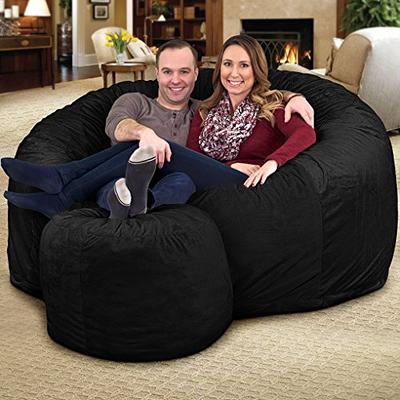 ULTIMATE SACK 6000 Bean Bag Chair w Footstool Giant Foam Filled