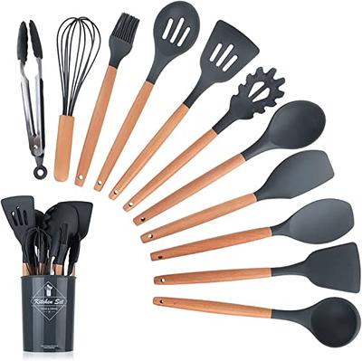 18pcs Silicone Kitchen Utensils Set, Kitchen Cooking Utensils Set with  Holder, Wooden Handle Silicone Utensils Set, Heat Resistant, BPA Free, Non  Toxic