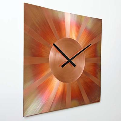 InTheTime 36-inch Copper Wall Clock Square Large Silent Non