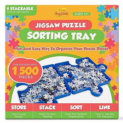 10 Puzzle Sorting Trays with Lid, Portable Puzzle Accessories Black Color  Makes Pieces Stand Out to Better Sort Patterns, Shapes and Colors