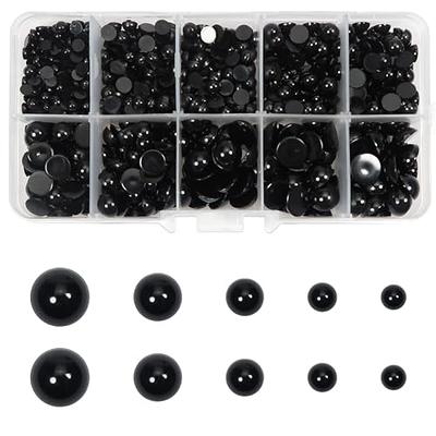 TOAOB 830pcs Round Black Plastic Doll Eyes 4mm 5mm 6mm 8mm 10mm