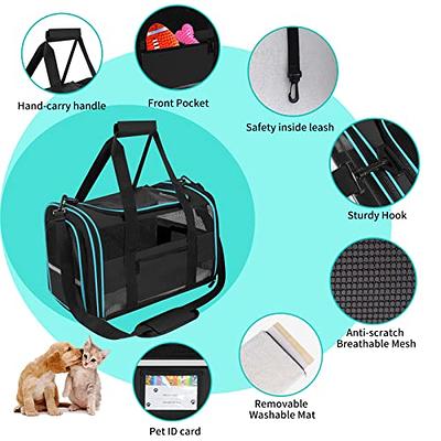 Pnimaund Cat Carrier Large Pet Carrier Soft Dog Carrier with Lockable  Zippers [2023New] Cat Carriers for Medium Large Cats Under 25 Lbs  Collapsible Pet Travel Carrier-Blue 