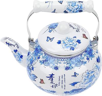 Enameled Teakettle, stove top kettle,Retro Decor Enameled  Teakettle,Colorful Hot Water Tea Kettle,Ceramic Teapot Ceramic Enamel Teapot  Tea Kettle Blue and White Porcelain Large Enameled Teakettle for - Yahoo  Shopping