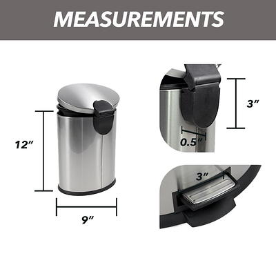 Mainstays Stainless Steel Trash Can 3.1 Gallon Round Step Bathroom