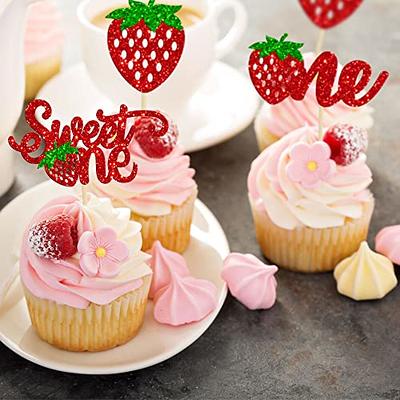 Gyufise 24Pcs Strawberry One Cupcake Toppers Glitter Sweet One First  Birthday Strawberry Cupcake Picks for Fruit Theme Baby Shower Kids 1st  Birthday Anniversary Party Cake Decorations Supplies Red - Yahoo Shopping