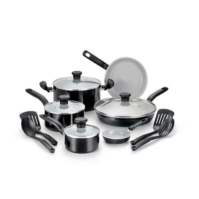 Rio Ceramic Nonstick 16-Piece Cookware Set, Black