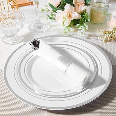 JollyPack 100 Piece Silver Plastic Party Plates, Disposable Silver Plastic  Plates, Include 10'' Disposable Dinner Plates 50pcs and 7 Dessert Plates  Premium Party&Wedding Plates - Yahoo Shopping