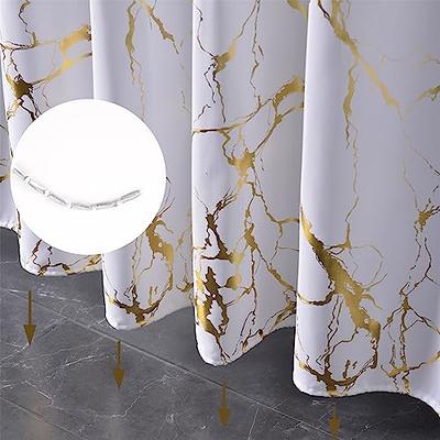 HIG Modern Glitter Geometric Metallic Printed Shower Curtains for