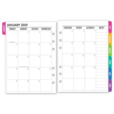 Month on 2 Pages Tabbed Deluxe Planner Calendar Refill – FOILED TABS