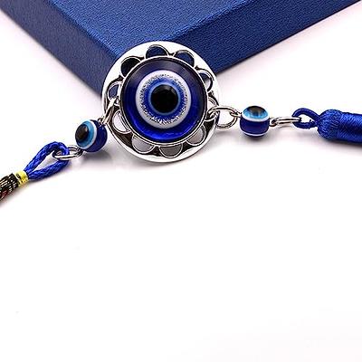 1 Pack Devil'S Eye Pendant, Metallic Blue Tassel Protective Sign, Suitable  For Home/Office Decoration, Car Rearview Mirror Accessories Decoration