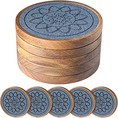 Wood Coasters for Drinks,Walnut Wooden Drink Coasters, Absorbent