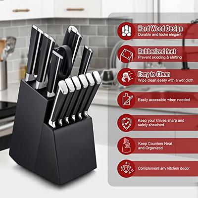  SHAN ZU 16-Piece Japanese Knife Set - High Carbon Stainless  Steel Kitchen Knife Set with Block and Sharpener: Home & Kitchen