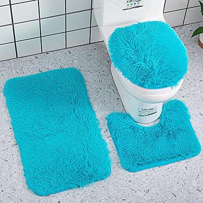 run helix Black Bathroom Rug Set Extra Soft Bath Rugs for Bathroom 3 Piece  Bathroom Set Anti-Slip Bath Mats Soft Plush Chenille Shaggy Mat