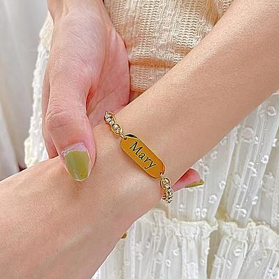 Personalized Gold Bar bracelet - Custom Name Bracelet - Engraved Bracelet -  Friendship Bracelet for Best Friend - Birthday Gift for Sister 